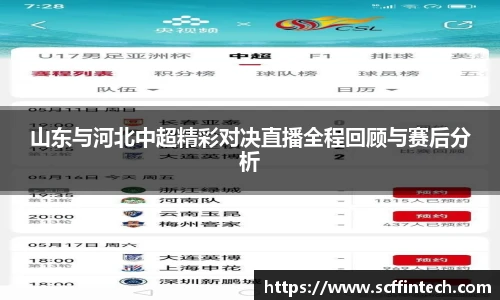 山东与河北中超精彩对决直播全程回顾与赛后分析